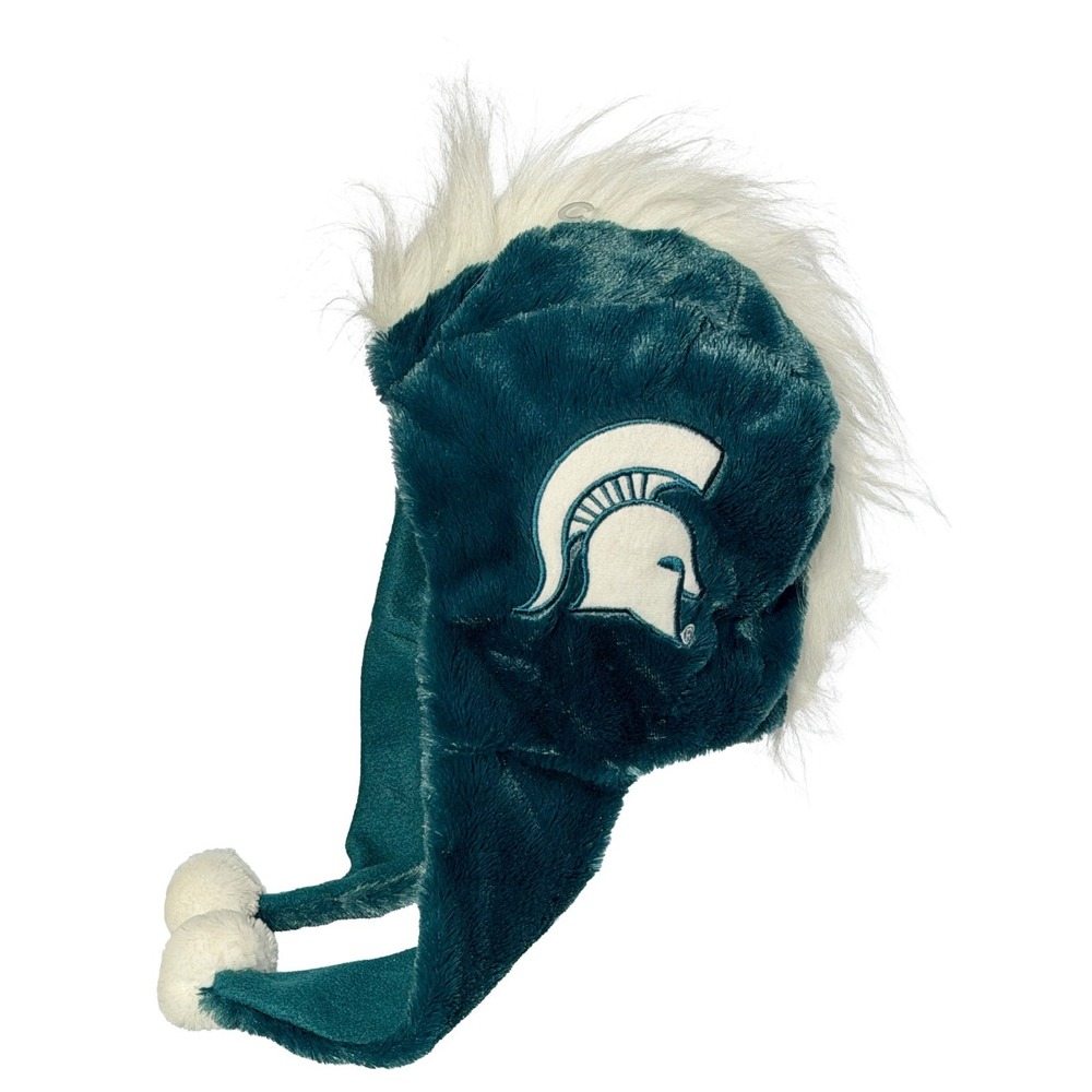 Michigan State Spartans Fuzzy Trapper Beanie Adult Hat Game Day Ready